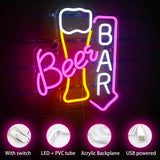 Beer Bar Neon Sign Led Neon Lights For Wall Decor Light Up Bar Signs