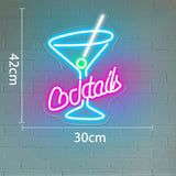 Cocktails Beer Neon Sign Tiki Bar Open Neon LED Sign Lights For Beer