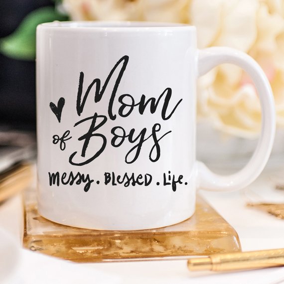 Boy Mom Distressed Mug