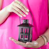 Luminous Black Mini-Lantern Tea Light Holder