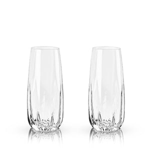 Viski Cactus Crystal Stemless Champagne Flutes