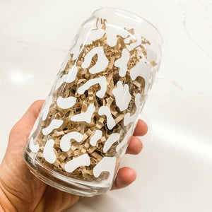16 oz Beer Can Glass | Leopard