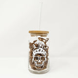 16 oz Beer Can Glass | Mom Life Skull