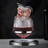 360 Rotating Wine Decanter Tumbler 1500ml Decanter Dispenser Crystal