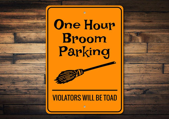 Broom Parking Halloween Sign