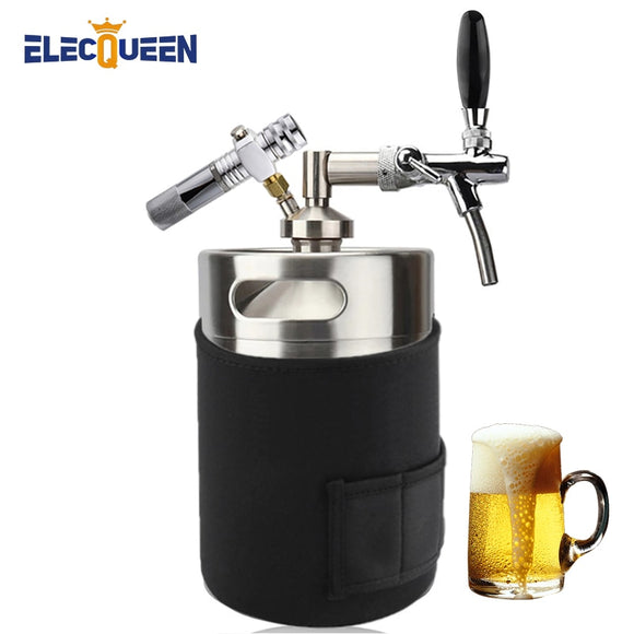 5l Mini Beer Keg Home Brewing Beer Growler,stainless Steel Premium