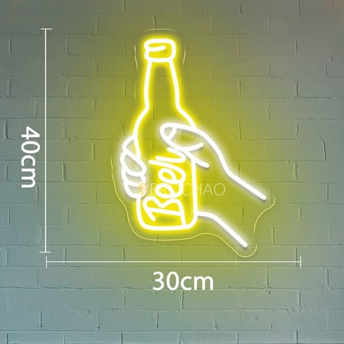 Quality Bright Yellow Cool Beer Bottle LED Night retailer Light Party Bar Decoration