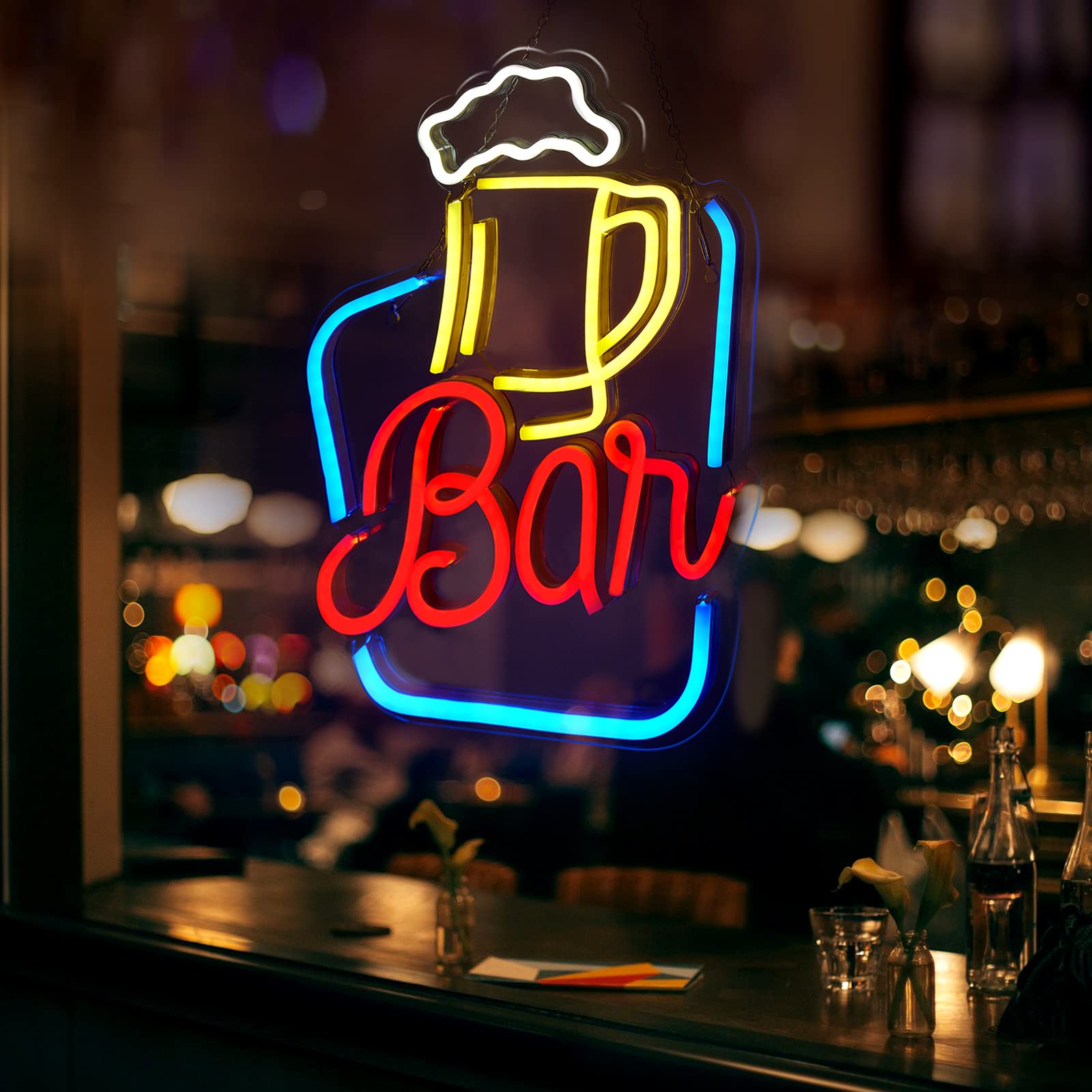 UExnkj-Y Bierbord, neonbar, lichtbord, led, dimbaar, bier, neonbord voor bar, pub, disco, BBQ, keuken, restaurant, winkel, festival, viering, feestdecoratie (Get Cozy UExnkj-Y Bierbord, neonbar, lichtbord, led, dimbaar, bier, neonbord voor bar, pub, disco, BBQ, keuken, restaurant, winkel, festival, viering, feestdecoratie (Get Cozy