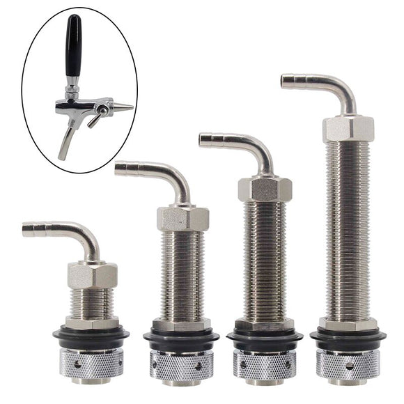Chrome Plated Beer Tap Faucet Shank With 8mm Barber Elbow Homebrew