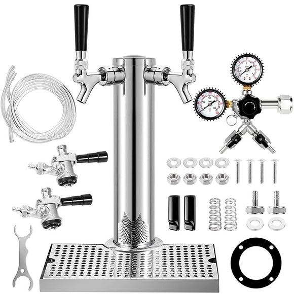 Dual-faucet Beer Tower,craft Beer Column Kit With Tap,co2
