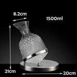 High Grade Crystal Glass 360 Rotating Decanter Tumbler 1500ml Decanter