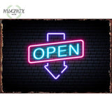 Neon Bar Metal Tin Sign Open Decoration  Plate Beer Wall Decor Room