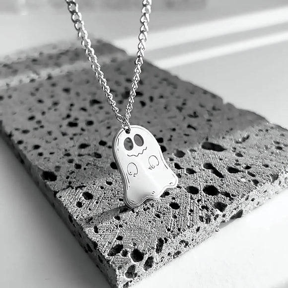 Cute Ghost Necklace,Halloween Necklace,Ghost Necklace