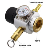 Soda Water Co2 Charger kit,0 90PSI Mini CO2 Gas Regulator with Release