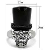 TK1662 - Two-Tone IP Black Stainless Steel Ring with Top Grade Crystal