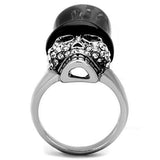 TK1662 - Two-Tone IP Black Stainless Steel Ring with Top Grade Crystal