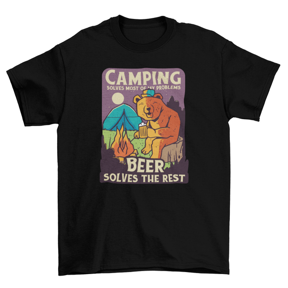 Camping and beer t-shirt