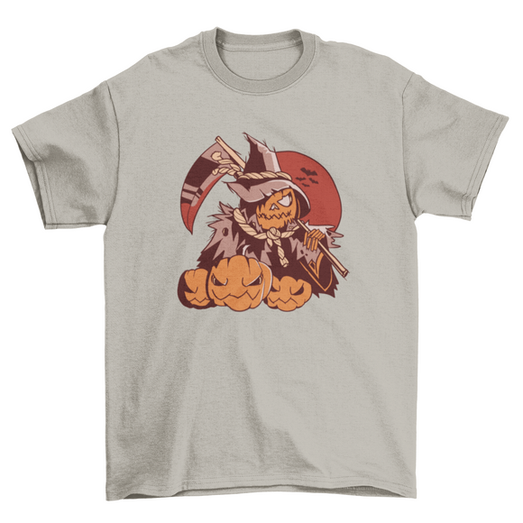 Pumpkin grim reaper halloween t-shirt design