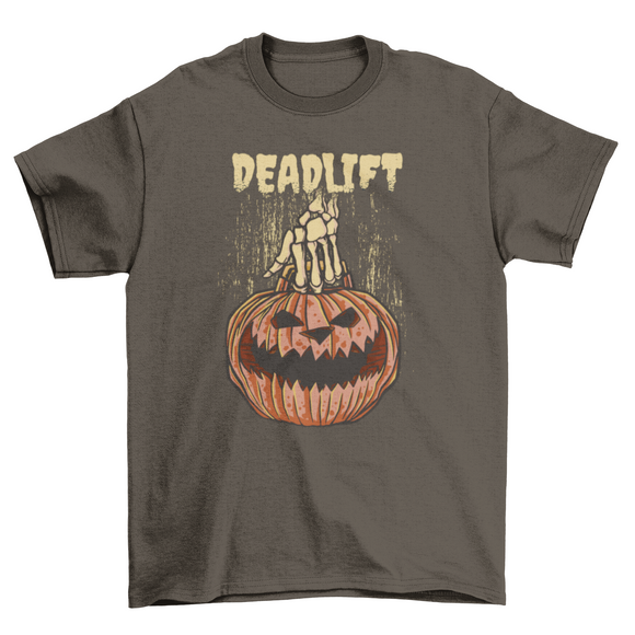 Pumpkin deadlift halloween t-shirt