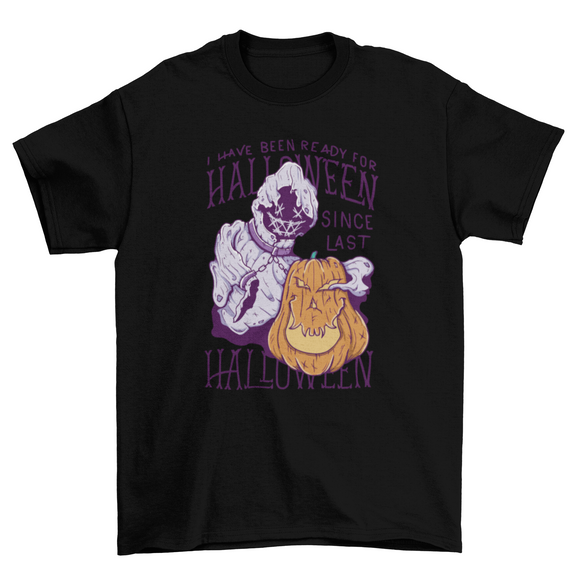Ghost and pumpkin halloween t-shirt