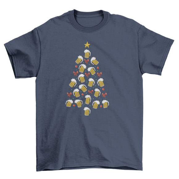 Christmas beer tree t-shirt