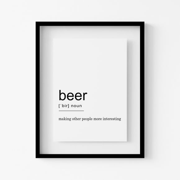 Beer Definition Wall Art Print