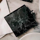 Estes Park - Colorado Map Hip Flask in Matte Black