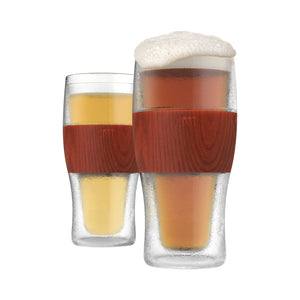 Beer FREEZEª Cooling Cups (set of 2) in Wood by HOST¨