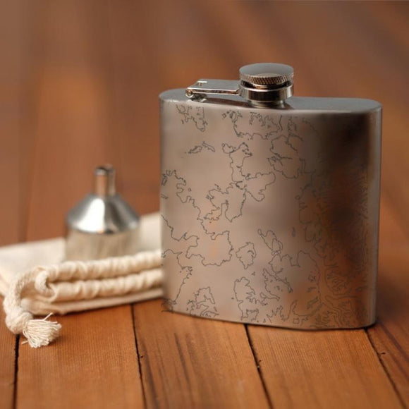 Yellowstone National Park - Wyoming Map Hip Flask