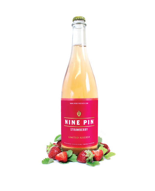 Nine Pin Cider - Single BTL Strawberry 750mL - uptownbeverage