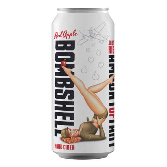 Bombshell Cider. - Red Apple Just The Right Amount of Tart Single CAN