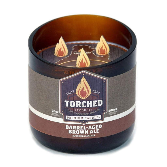Torched Growler Candle 28oz: Barrel-Aged Brown Ale