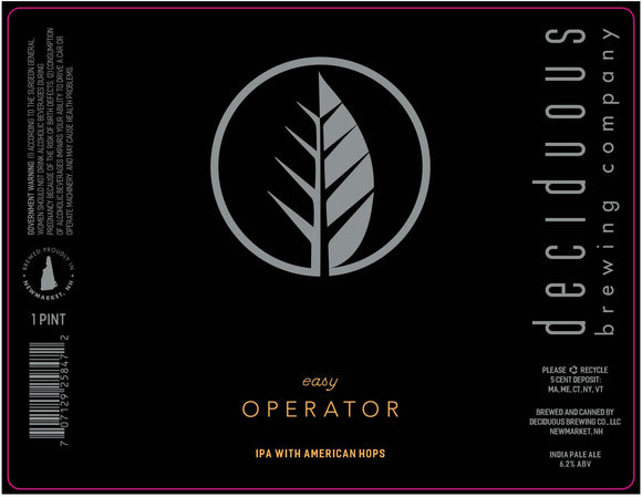 Deciduous - Easy Operator Single CAN - uptownbeverage