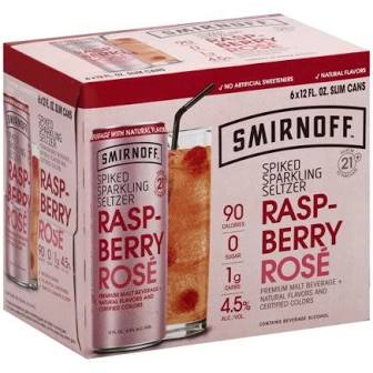 Smirnoff Seltzer - Raspberry Rose Spiked Sparkling Seltzer 6PK CANS - uptownbeverage