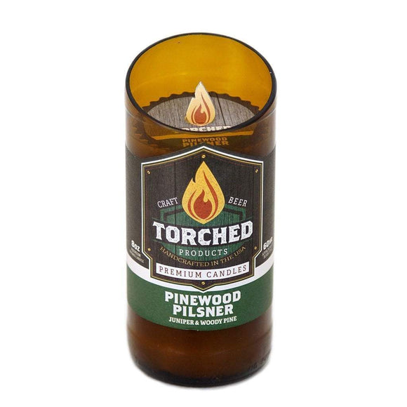 Torched Growler Candle 8oz: Pinewood Pilsner